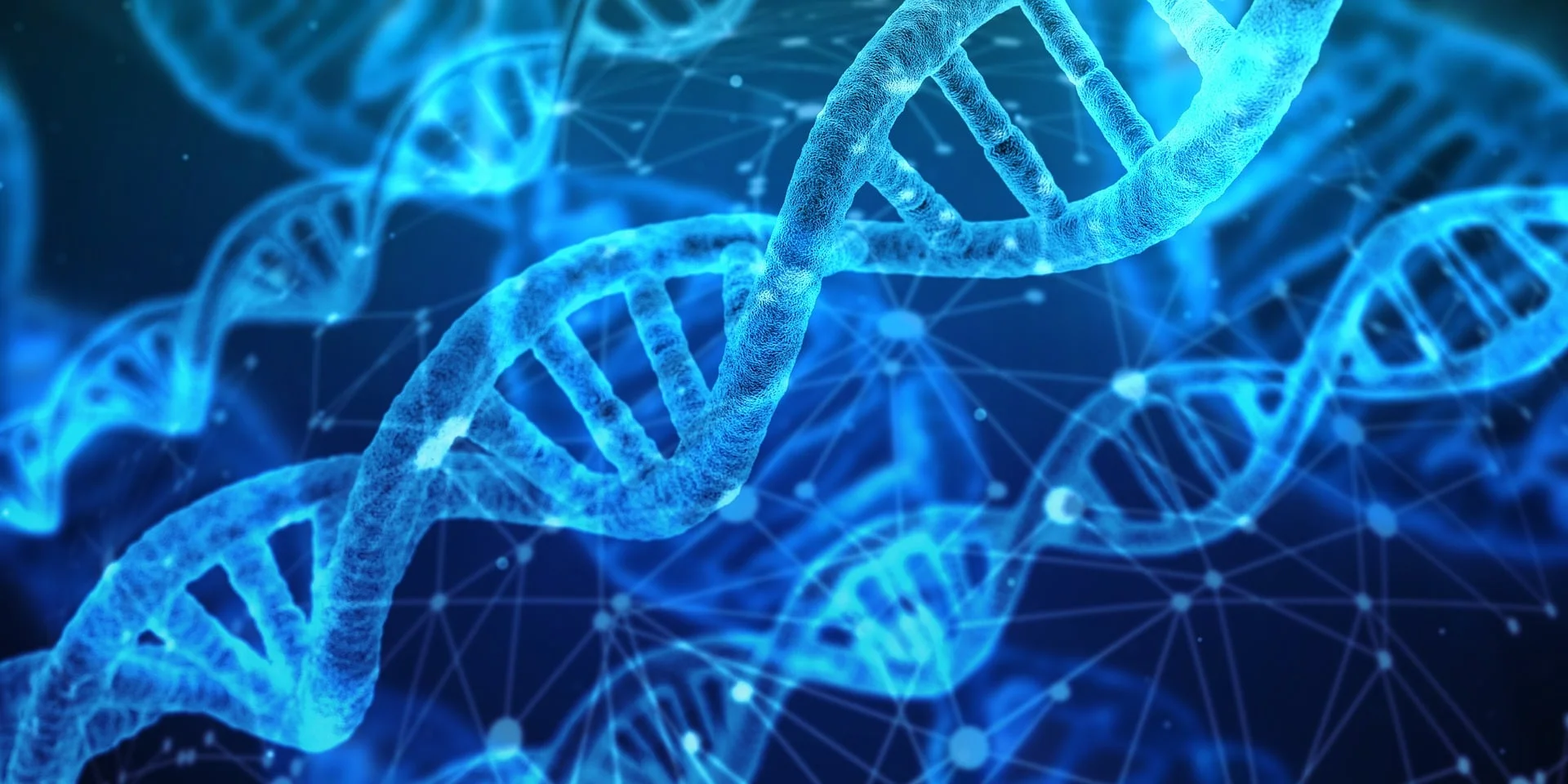 Imagem de código genético (DNA) em azul