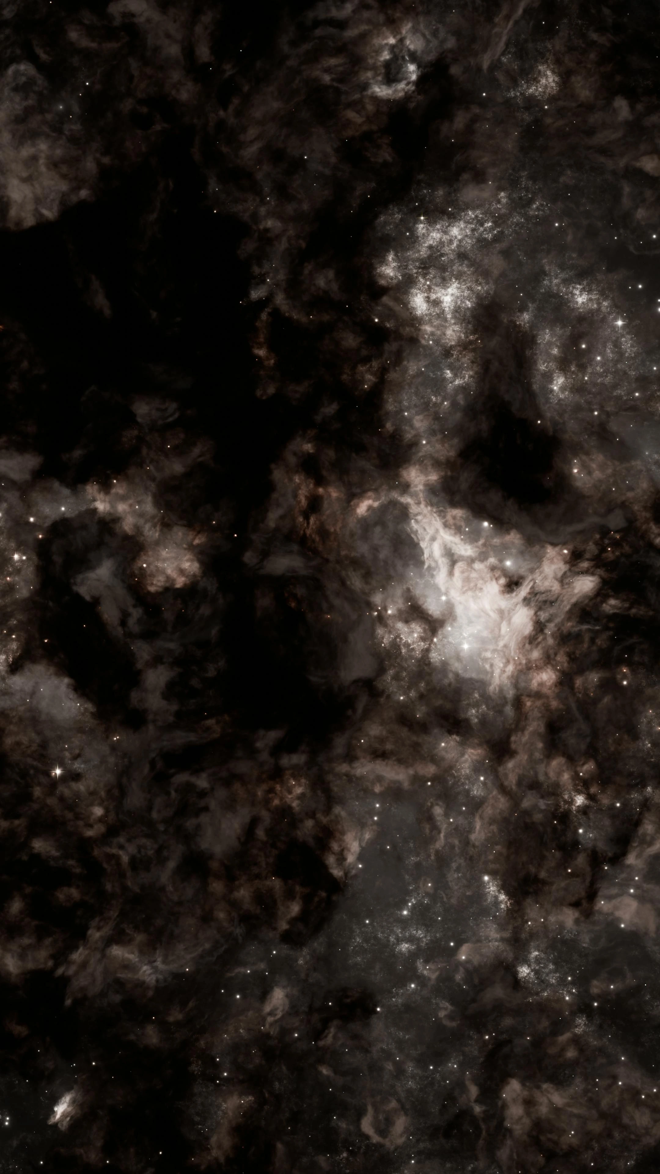 Nebulosa escura com tons de preto e branco